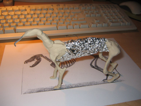 Thylacine Sculpture Progress