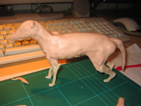 Thylacine Sculpture Progress