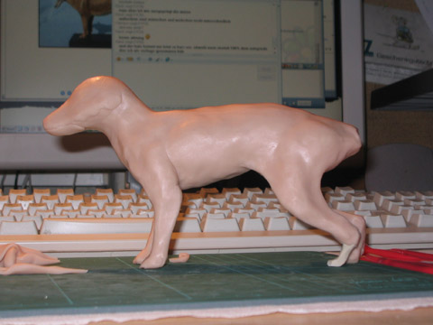 Thylacine Sculpture Progress