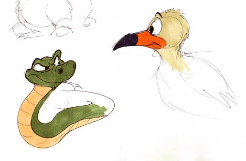 Snake and Bird doodles