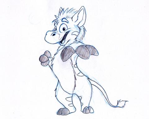 A cartoon quagga sketch