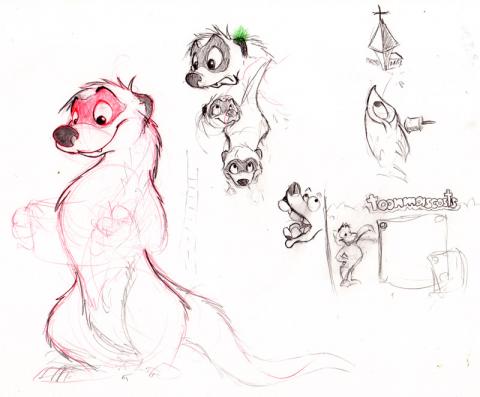 Sketches of ferrets
