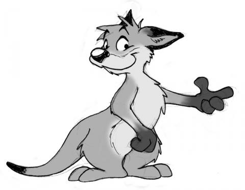 cartoon kangaroo drawing