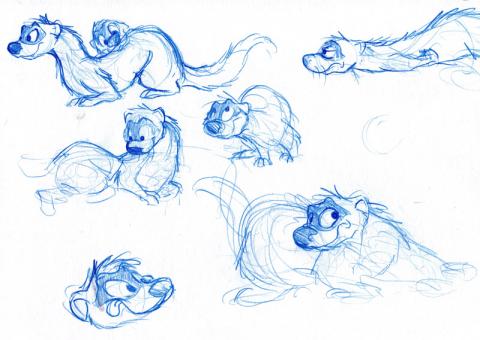 drawings of cartoon Ferrets