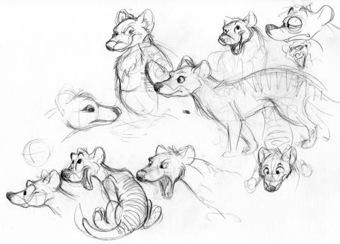 cartoon Thylacine drawings