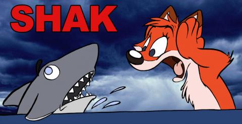 Cartoon Shark and Fox