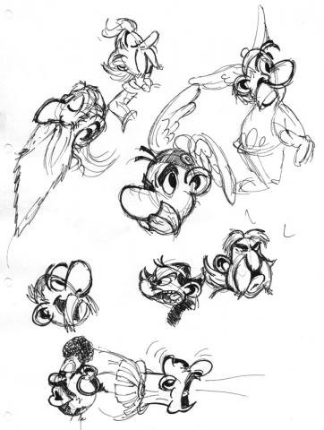 Sketches of Asterix characters