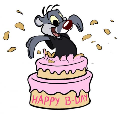 Kipper birthday cake cartoon otter