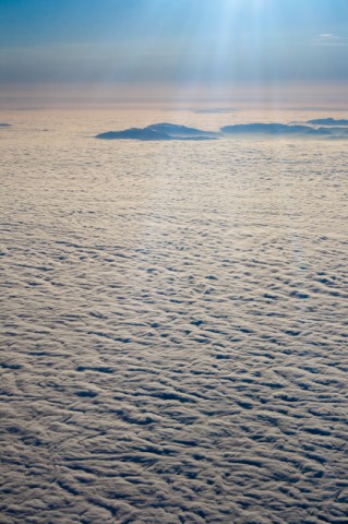 Thick cloud Cover with Mountains sticking out