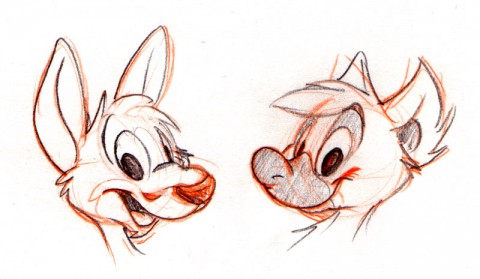 Cartoon Kangaroo and Lemur