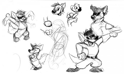 Sketches based on Powerline from the Goofy Movie
