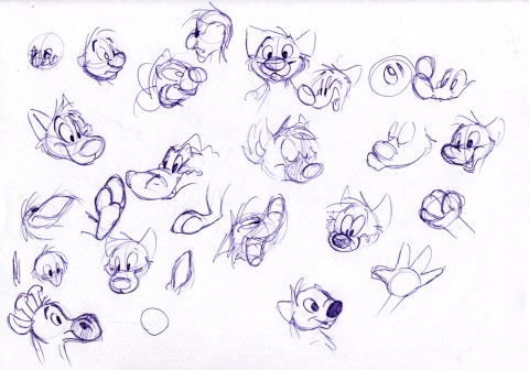 cartoon sketches of random animals.