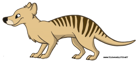 Cartoon Tasmanian Tiger, Cartoon Thylacine