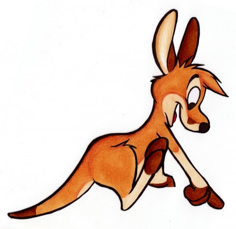 Approving cartoon kangaroo
