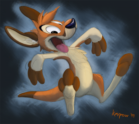 Happy cartoon kangaroo