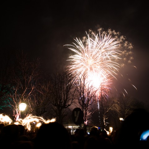 Fireworks near Heldenplatz.