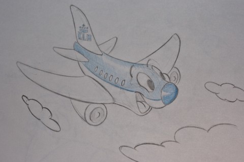 Cartoon plane drawn by Henrieke and me.