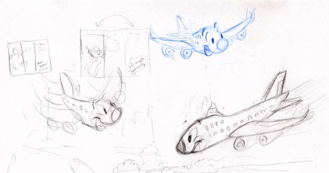 Sketches of cartoon planes