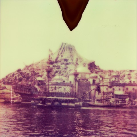 The Volcano in DisneySea Tokyo on Polaroid