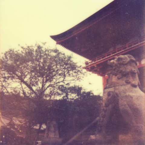 A temple in Kyoto on Polaroid