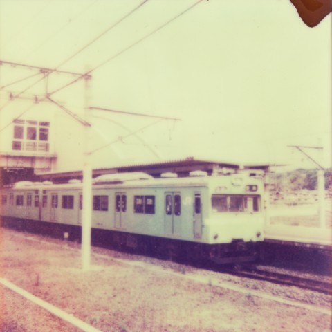 A Japan Railways train on Polaroid