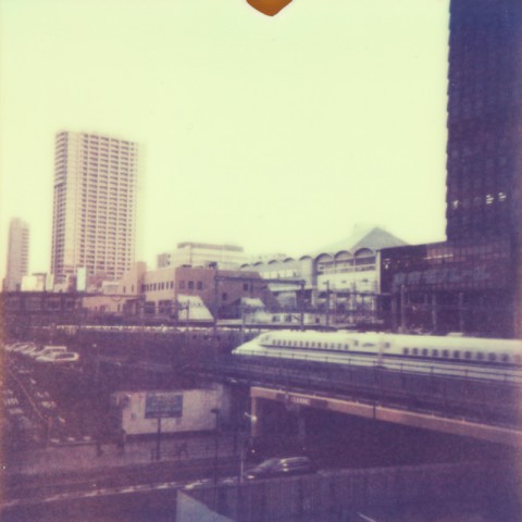 Shinkansen in Tokyo on Polaroid