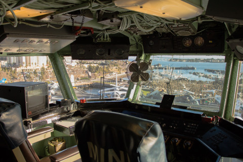 The bridge of the USS Midway.