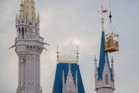 The crane gave away how small the castle actually is.