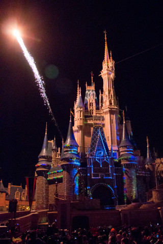 Fireworks and projections on the castle.