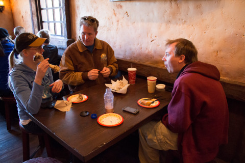 Henrieke, Herbie and Chris having breakfast/lunch at Gaston's Tavern.
