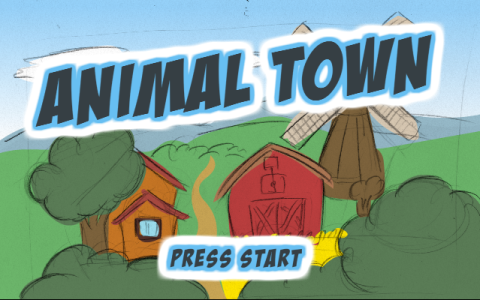 Splashscreen of the name, saying "Animal Town".
