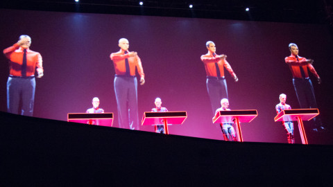 Kraftwerk with 3d projections in the background