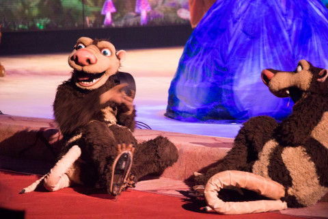 Possums, interacting with kids in the audience.