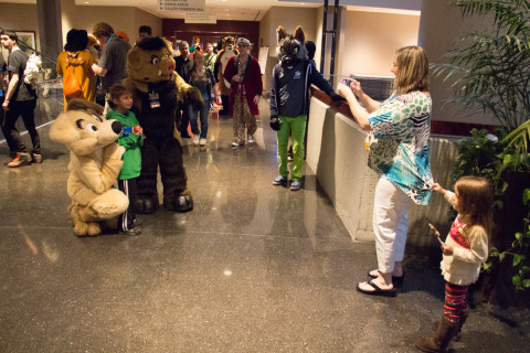 Suiting in the hotel.