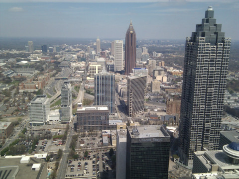 A view over Atlanta from the Westin hotel.