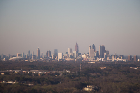 A view of downtown Atlanta from the plane.