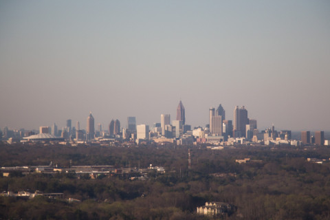 A view of downtown Atlanta from the plane.