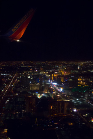 We got a nice view of the strip in Las Vegas from the plane!