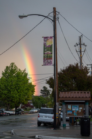 A rainbow over Japantown.