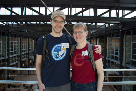 Me and Henrieke in the Steve Jobs building.