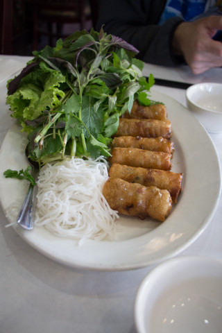 Tasty spring rolls.