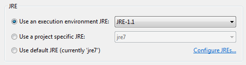Select JRE-1.1