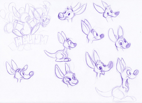 Some kangaroo sketches for a job.