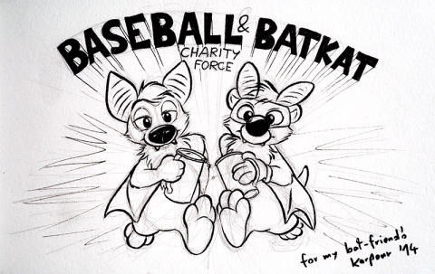 Batkat and Baseball bat collect money for charity.