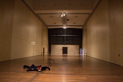 This giant room was for the waiting line at main stage events. EF grew a bit.