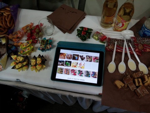 This Russian guy wins the award for most sophisticated table.