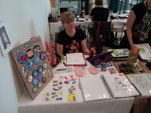 Henrieke's table in the Dealers Den.