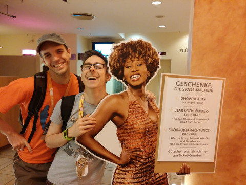 Me and Mag hanging out with this nice lady.