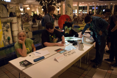 It was late, but people were still collecting!