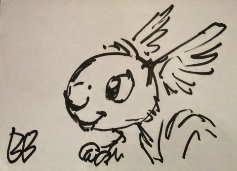 A drawing that Baseball did for Eko as thanks for helping out at the charity table.